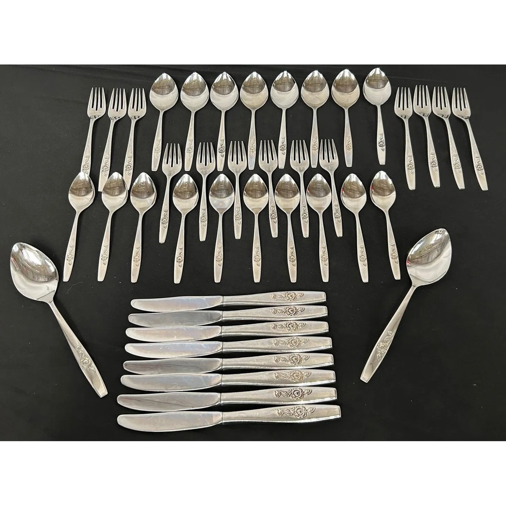 Oneida SSS OUR ROSE Stainless Flatware 41 Piece Lot Vintage